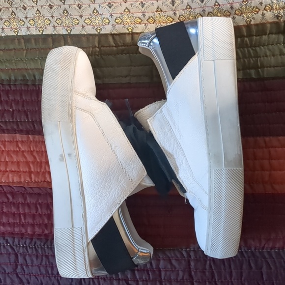 HELMUT LANG* black white silver genuine leather low cut sneaker size 36.5 - Picture 5 of 11